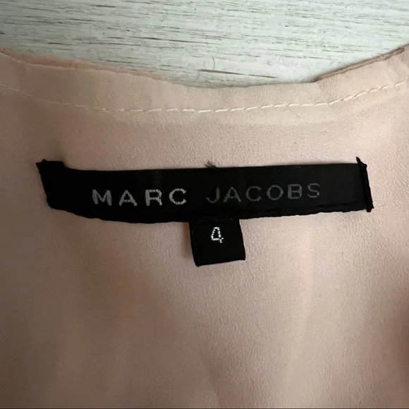 Marc Jacobs 100% Silk Bubble Drape Mini Dress Embellished Size 4 - Picture 14 of 16